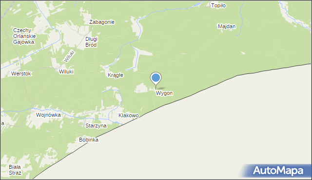 mapa Wygon, Wygon gmina Dubicze Cerkiewne na mapie Targeo